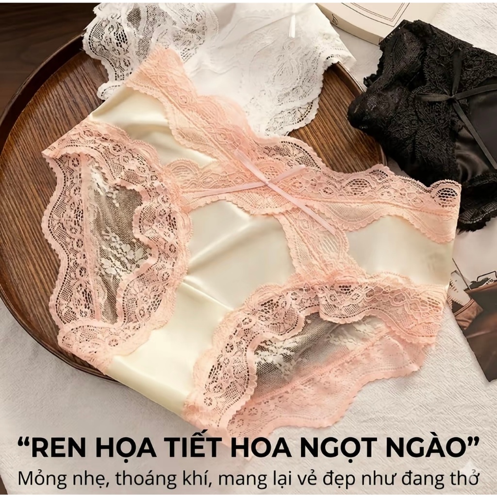 Quần lót thời trang nữ viền ren chất liệu mỏng nhẹ thoáng mát thoải mái khi mặc.