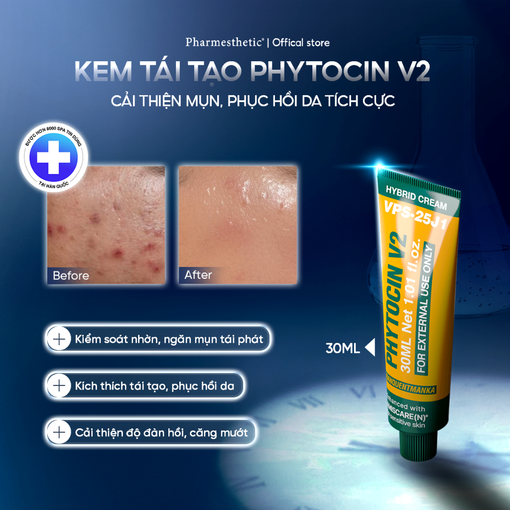 Kem dưỡng ẩm phục hồi hàng rào bảo vệ da VQM PHYTOCIN V2 HYBRID