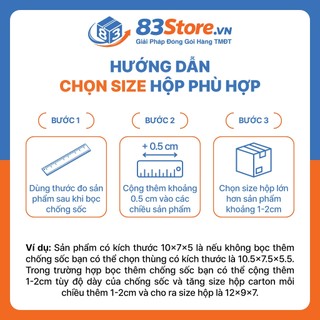 Combo 50 Hộp 3 Lớp Sóng C - Thùng Carton 83Store Đóng Hàng Cứng Cáp, Mỹ Phẩm, Phụ Kiện