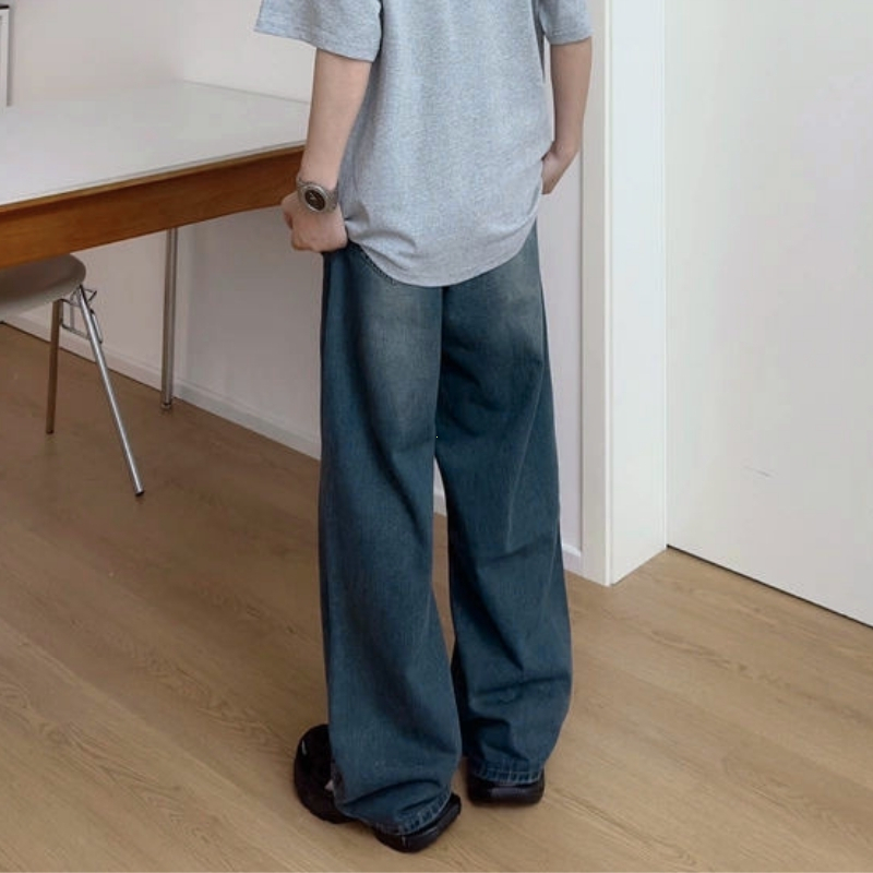Yêu thích Quần Jean Nam Ống Rộng Baggy Wash Retro Quần Dài Suông Thẳng Thư Giãn Phong Cách Mỹ Cổ Điển 3 Màu