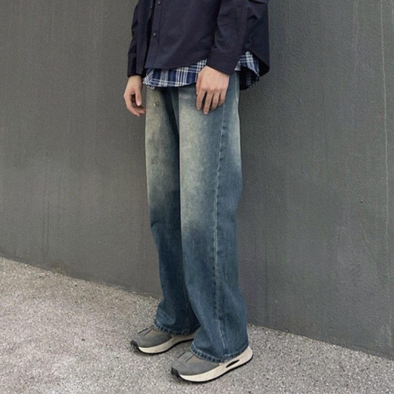 Yêu thích Quần Jean Nam Ống Rộng Baggy Wash Retro Quần Dài Suông Thẳng Thư Giãn Phong Cách Mỹ Cổ Điển 3 Màu