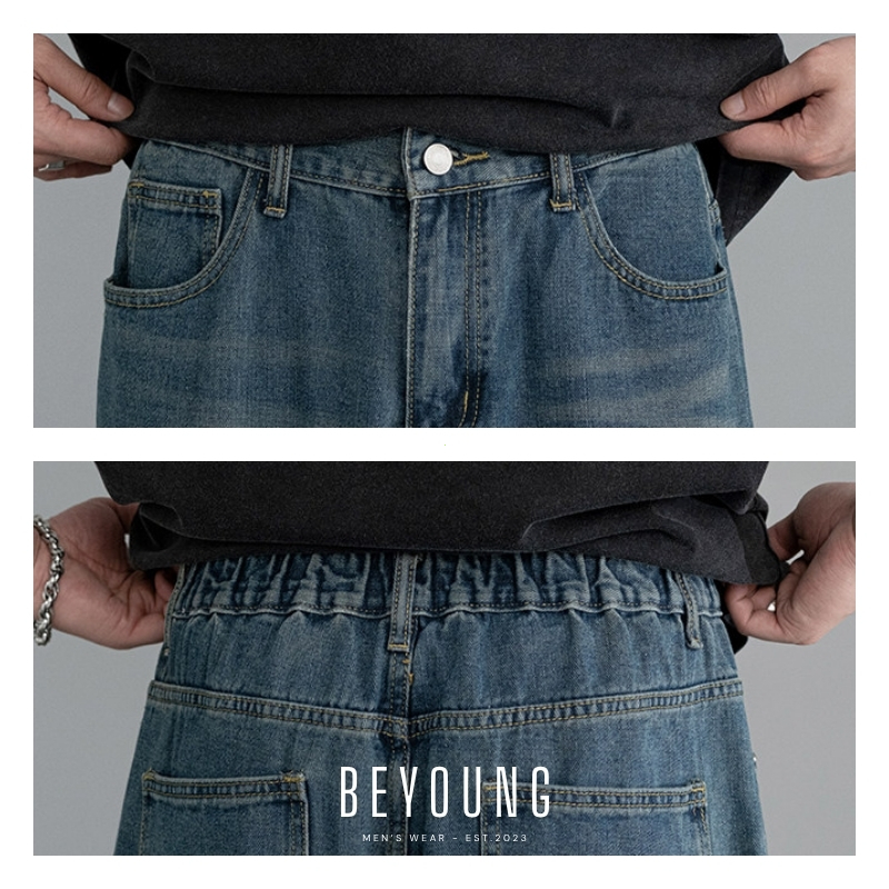 Yêu thích Quần Jean Nam Ống Rộng Baggy Wash Retro Quần Dài Suông Thẳng Thư Giãn Phong Cách Mỹ Cổ Điển 3 Màu