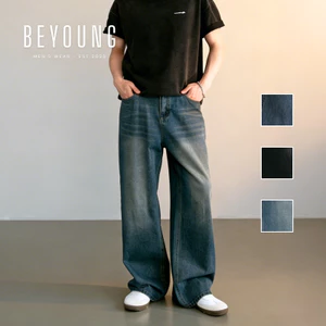 Yêu thích Quần Jean Nam Ống Rộng Baggy Wash Retro Quần Dài Suông Thẳng Thư Giãn Phong Cách Mỹ Cổ Điển 3 Màu