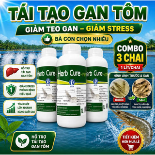 (COMBO 3 CHAI) HERB CURE 1L - Tăng cường chức năng gan tuỵ cho tôm