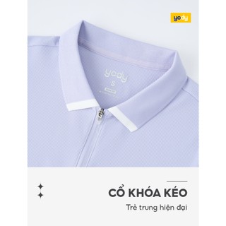 [COOLER & CLOSER] Áo polo nữ dáng slimfit YODY có khóa kéo logo ép in decan cao cấp WCPO26A020
