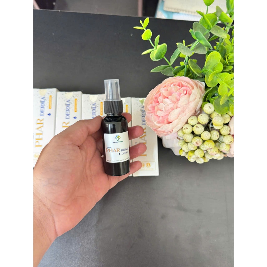 [ COMBO 5 CHAI ] Xịt Nước Muối Điện Hóa Phar Derma Thuần Mộc, hỗ trợ làm giảm nấm, viêm da, tổ đỉa