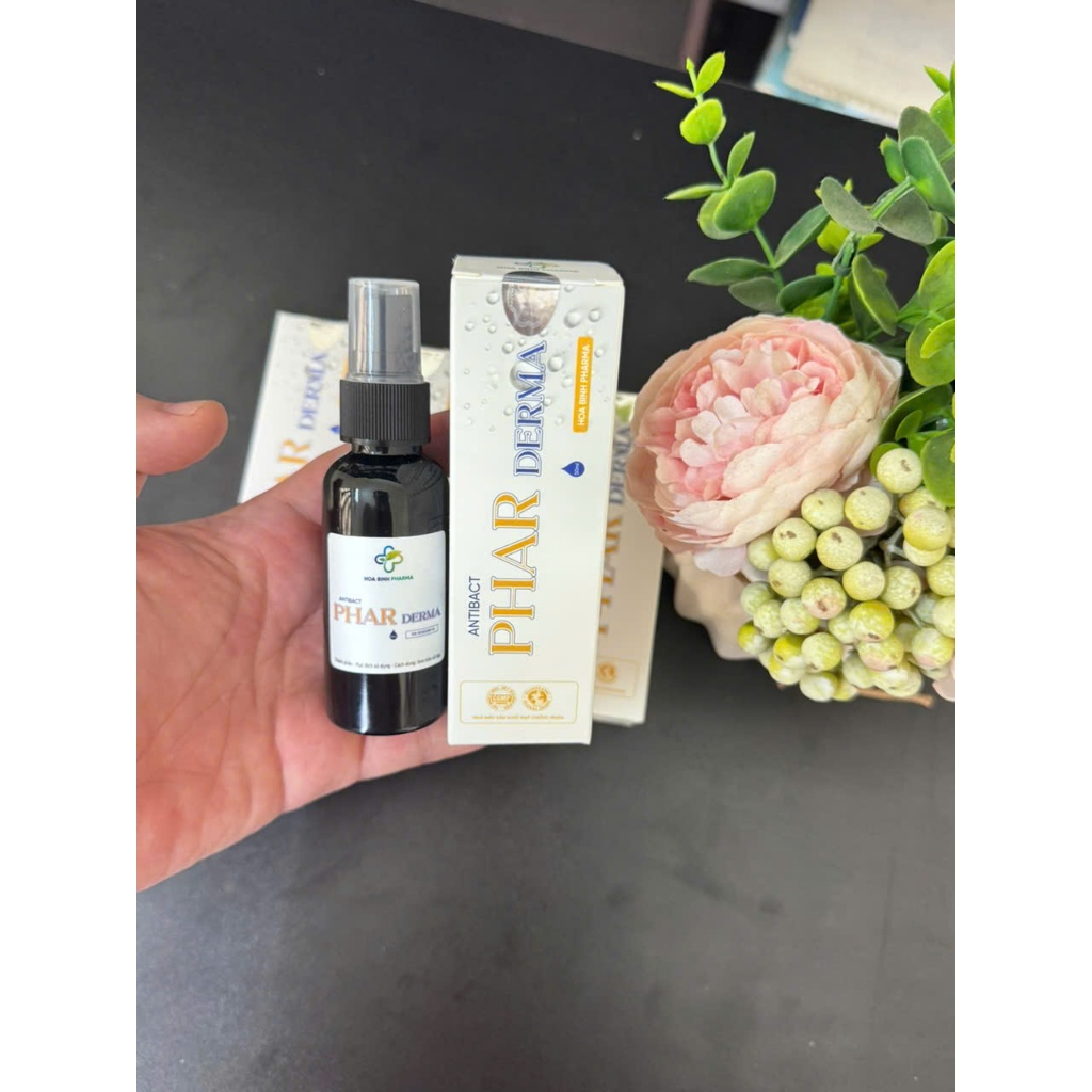 [ COMBO 5 CHAI ] Xịt Nước Muối Điện Hóa Phar Derma Thuần Mộc, hỗ trợ làm giảm nấm, viêm da, tổ đỉa