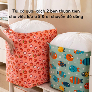 Túi đựng quần áo chăn màn 100L chống nước chống bụi chất liệu bền đẹp gấp gọn tiện lợi