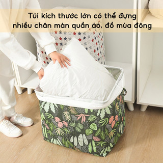 Túi đựng quần áo chăn màn 100L chống nước chống bụi chất liệu bền đẹp gấp gọn tiện lợi