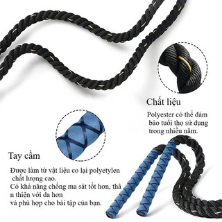 Dây Nhảy Boxing Gym Tập Thể Lực Nặng 1.2kg Dài 3m – Dây Nhảy Tập Võ Thuật, Thể Lực Bền Bỉ