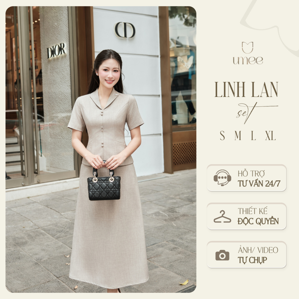 Umee Design - Set Công Sở Thiết Kế Tay Ngắn Phối Chân Váy "Linh Lan Set"