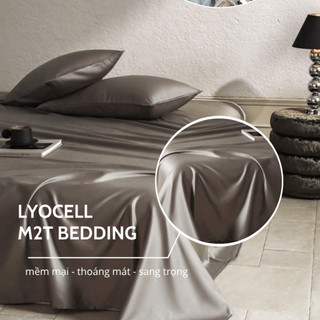 Bộ ga giường và vỏ gối Lyocell 60s HELINA - bộ gồm 1 ga giường và 2 vỏ gối nằm, mềm, mịn, mát