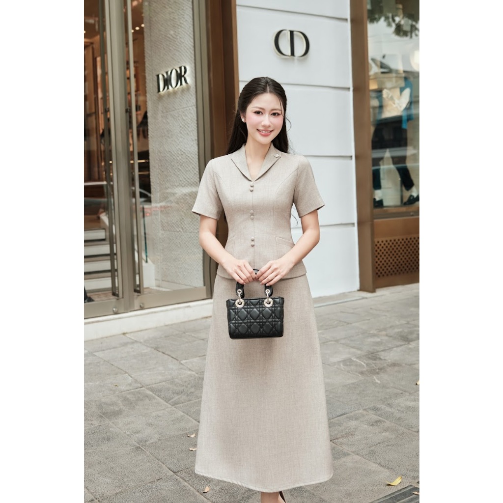 Umee Design - Set Công Sở Thiết Kế Tay Ngắn Phối Chân Váy "Linh Lan Set"