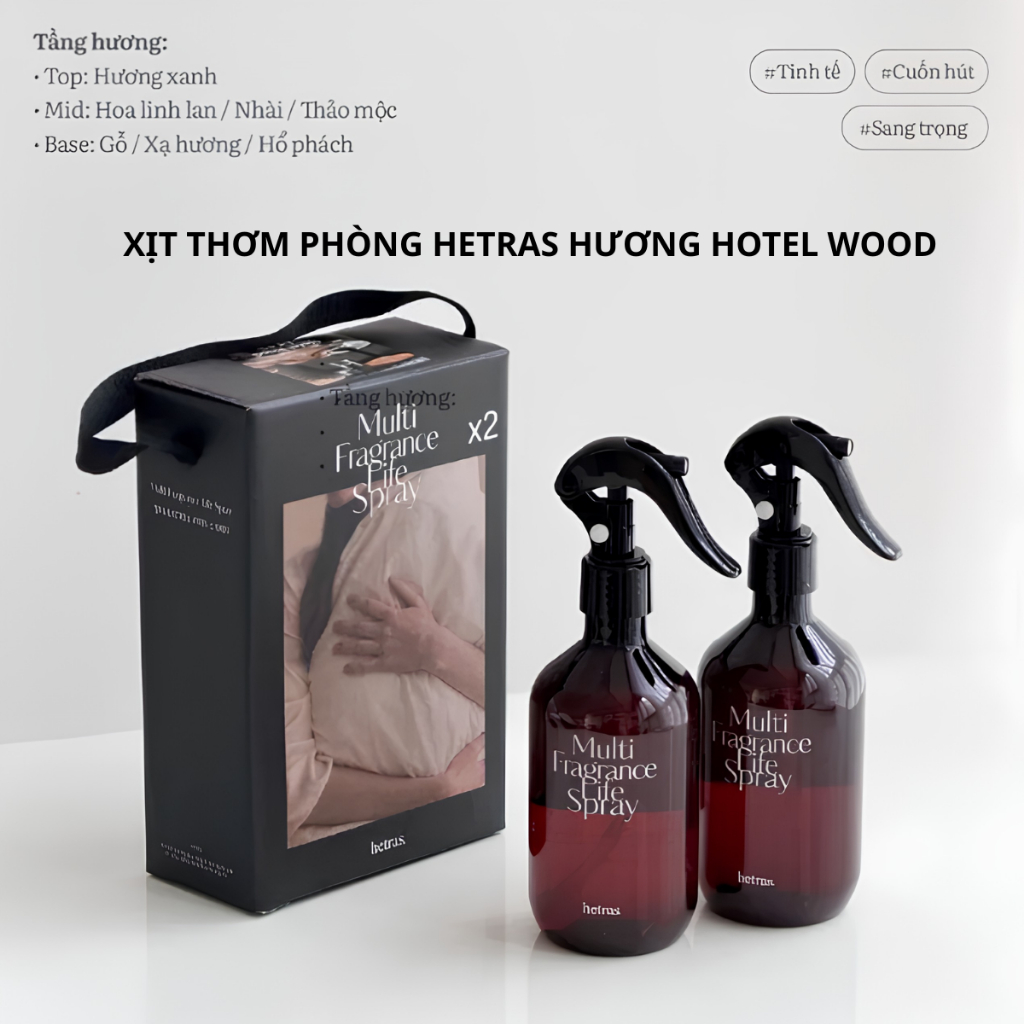 Xịt Thơm, Khử Mùi Đa Năng Hương Nước Hoa HETRAS Multi Fragrance Life Spray 300ml