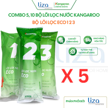 Sỉ 5 Bộ, 10 Bộ 3 Lọc Nước 123 Kangaroo Eco Chính Hãng Cho Máy Lọc Nước Lọc Cặn Bẩn Nhỏ Hơn 1 Micron