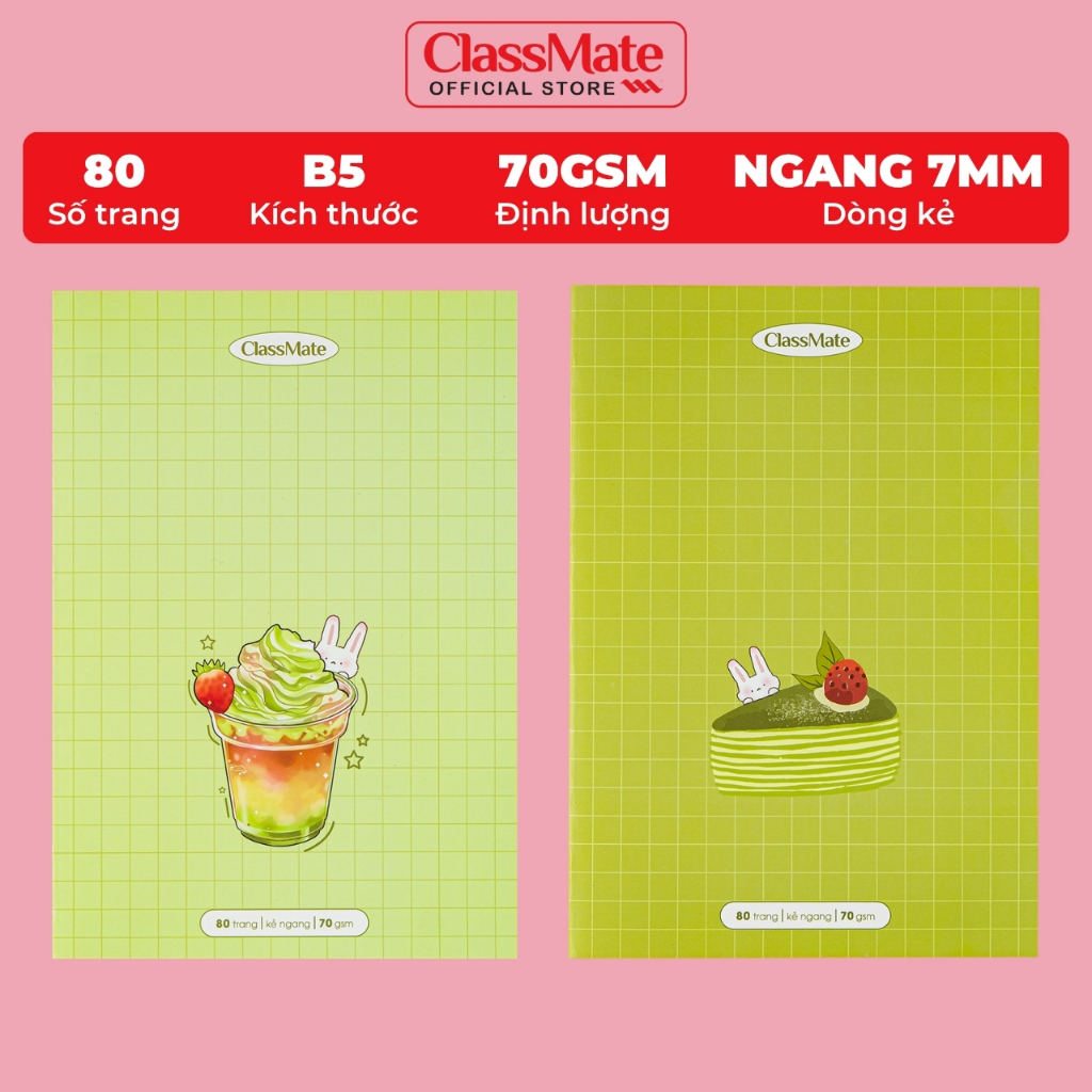 Vở Kẻ Ngang B5 Classmate 80 Trang 70gsm Tập Sinh Viên Bìa Matcha Vở Viết Bài Ghi Chép Cho Học Sinh Sinh Viên NB5-08-0344