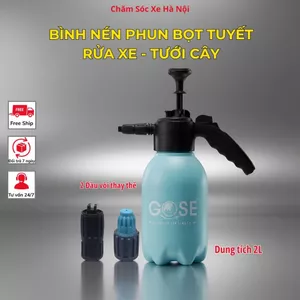 Bình Xịt Bọt Tuyết 2000ml Nâng Cấp – 2 Vòi Phun – Van An Toàn – Phun Bọt Dày – Dùng Rửa Xe, Tưới Cây, Vệ Sinh Nhà Cửa
