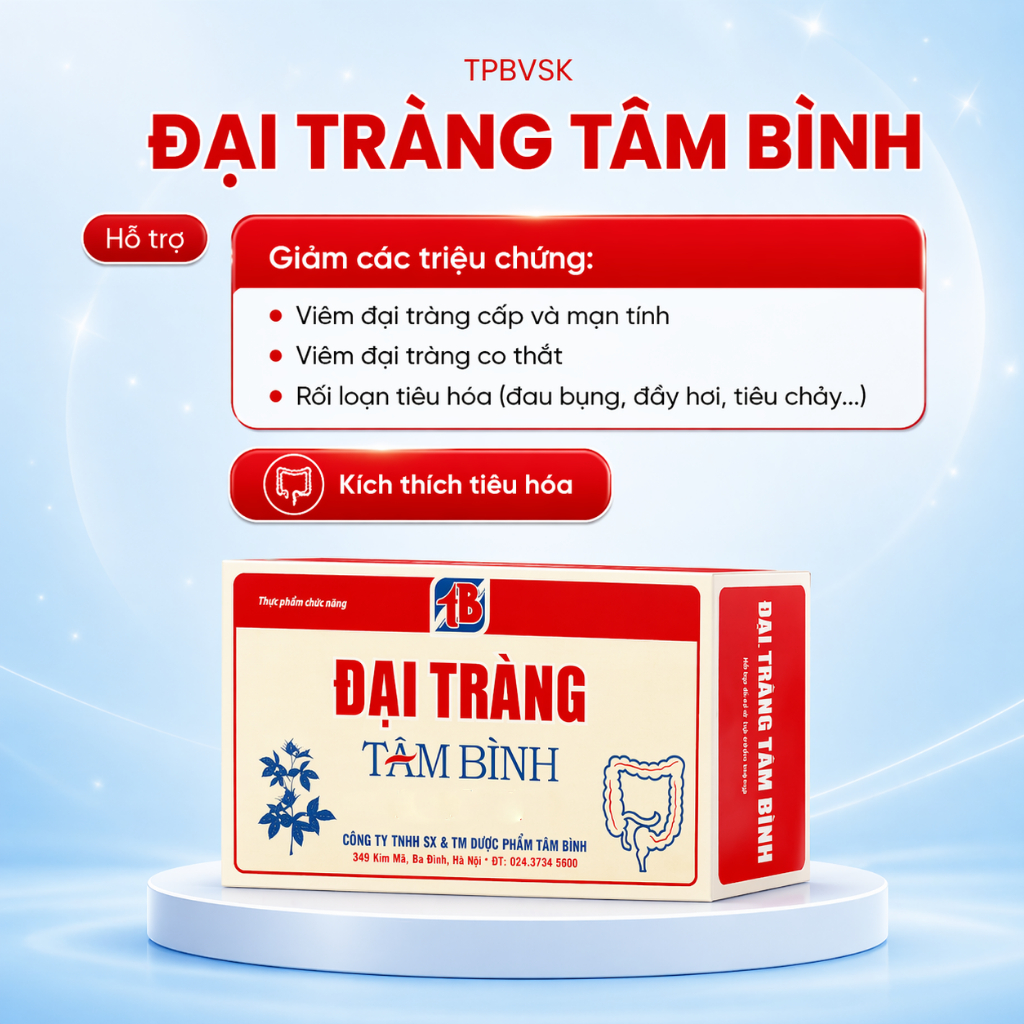 [Combo 1 tháng] 3 hộp Đại tràng Tâm Bình - Dành cho người viêm đại tràng, rối loạn tiêu hóa, chướng bụng, phân nát, lỏng