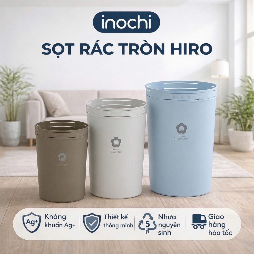 Sọt rác nhựa INOCHI MÀU NGẪU NHIÊN dung tích 5L, 10L, 15L chất lượng ...