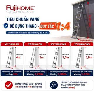 Thang Rút Gọn Đa Năng Fujihome STLA74 Dòng thang cao cấp với chiều cao vượt trội cao cấp chắc chắn,
