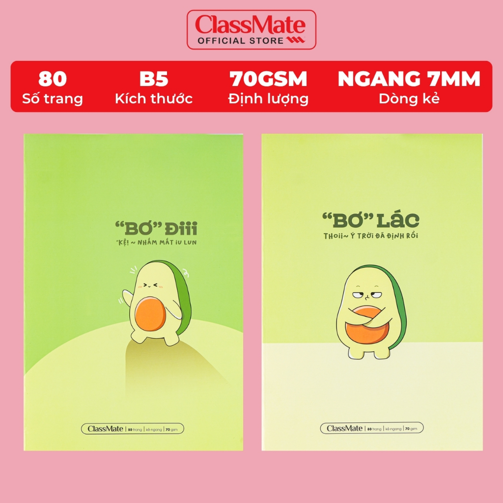 Vở Kẻ Ngang B5 Classmate 80 Trang, 70gsm Tập Sinh Viên Bìa Bơ, Vở Viết Bài, Ghi Chép Cho Học Sinh Sinh Viên NB5-08-0350