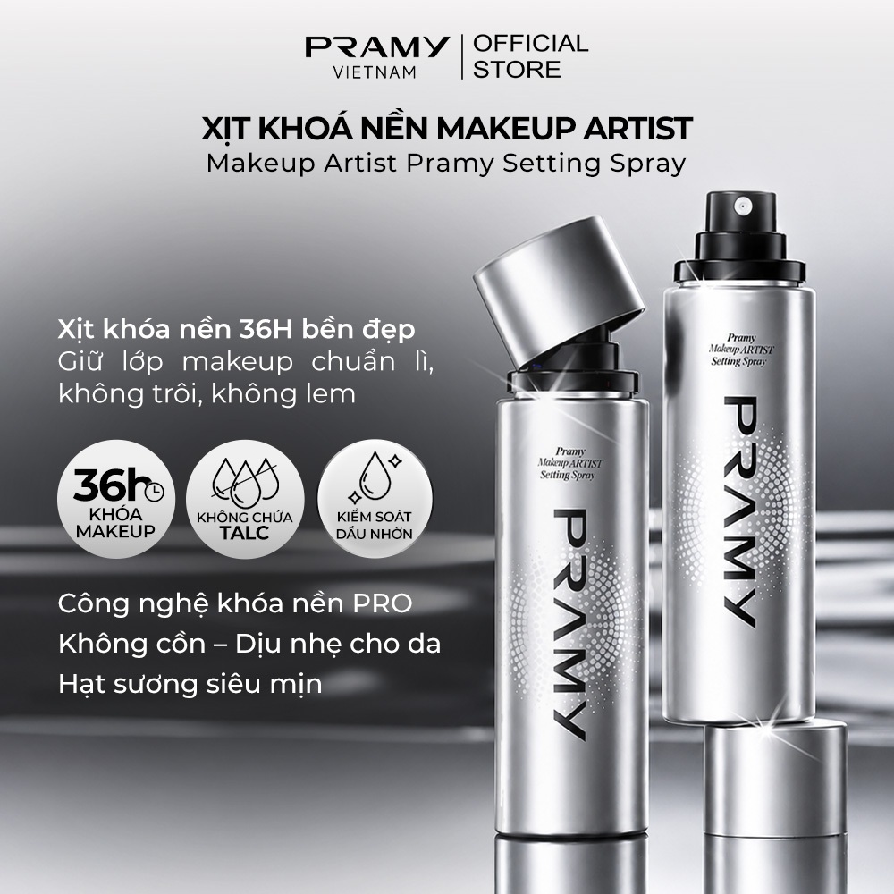PRAMY Xịt Khoá Nền Makeup Artist Khóa Chặt Lớp Trang Điểm Bền Bỉ Kiềm Dầu Lâu Trôi Dưỡng Ẩm Setting Spray 100ml