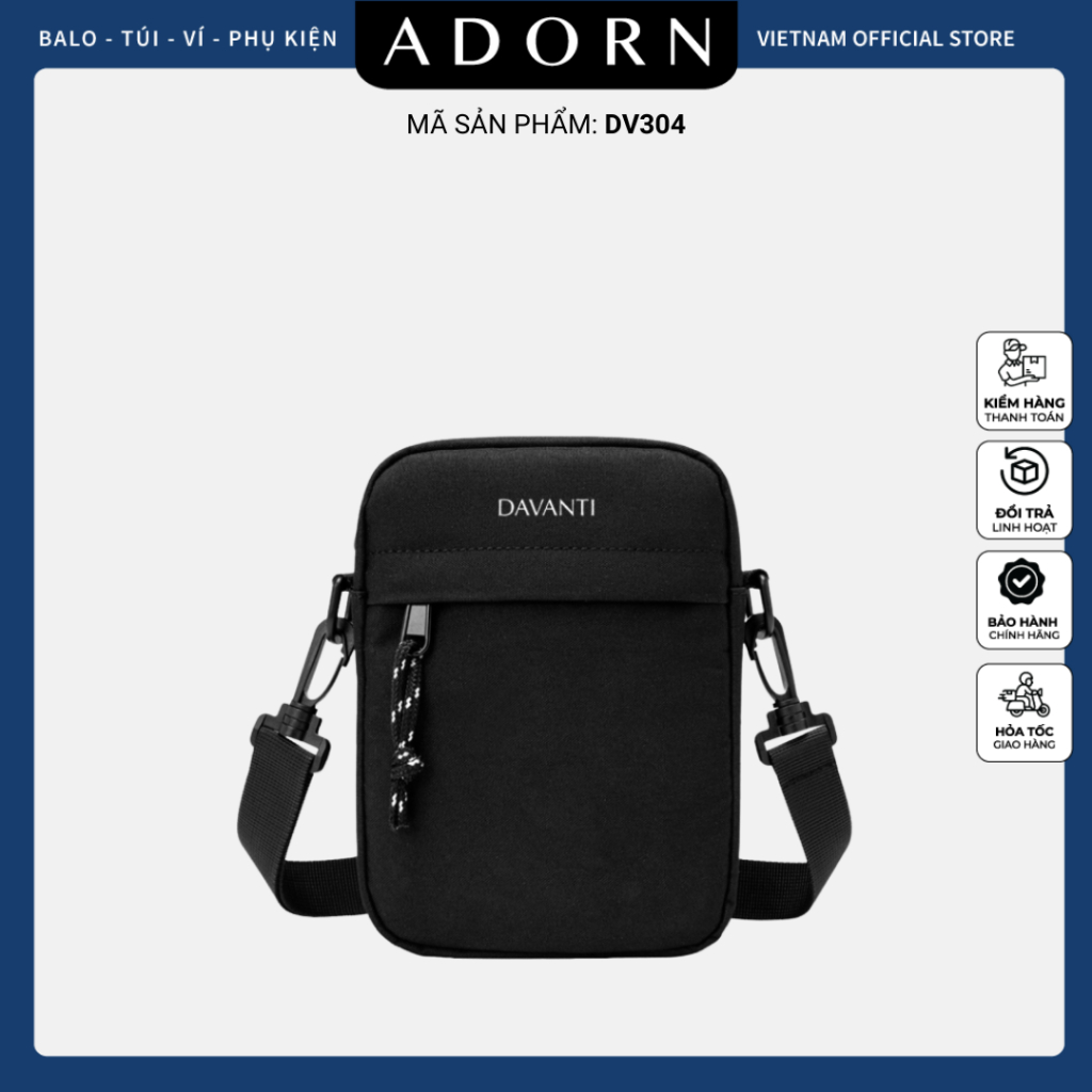 Túi Đeo Chéo Mini Canvas DV304 - Túi Vải Đeo Chéo Nam Nữ Gọn Nhẹ Cá Tính