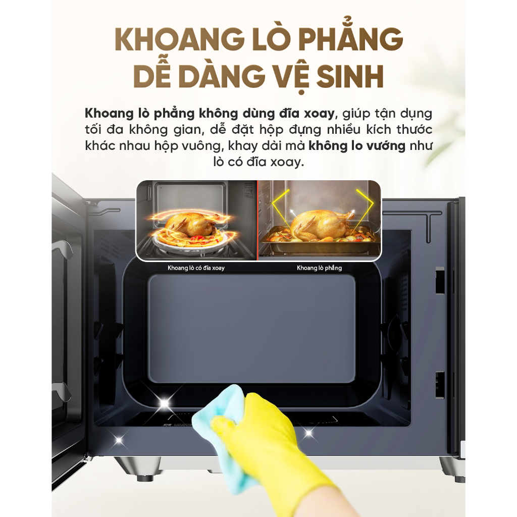 Lò Vi Sóng Sharp R-2343FB-BK - Dung Tích 23L - Công Nghệ Không Đĩa Xoay Flatbed - 10 Mức Công Suất - Chính Hãng