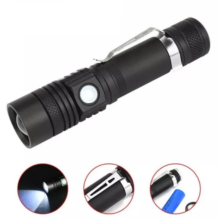 Đèn pin siêu sáng T11 hợp kim nhôm bóng led T6 sạc lại pin 18650 có zoom chiếu xa trăm mét, chống nước tốt