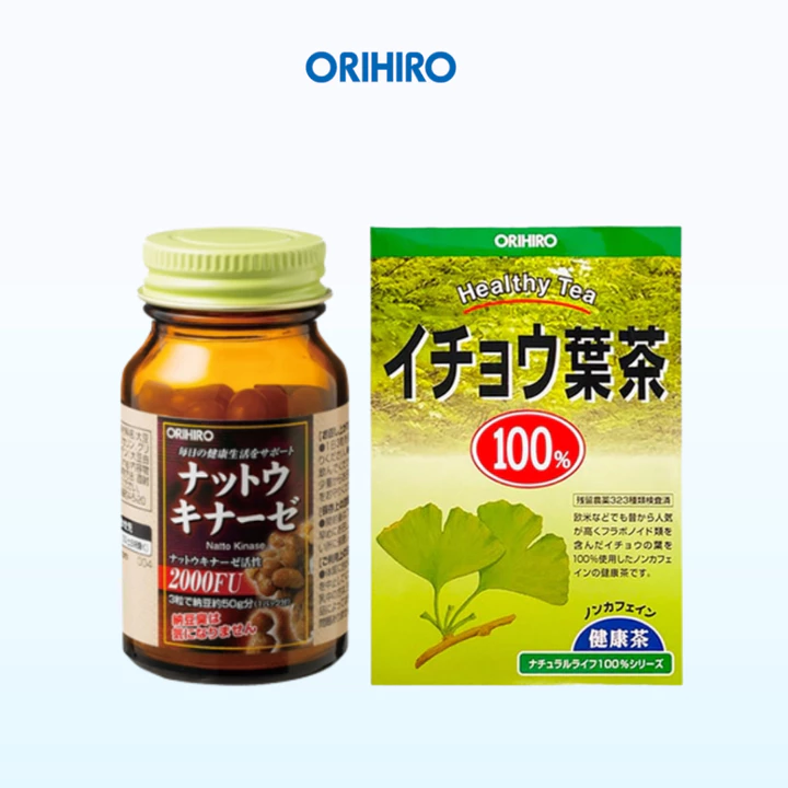 Combo Natto 2000 và Ginkgo hỗ trợ bổ não, phòng ngừa tai biến (Natto 2000 + Trà Ginkgo)
