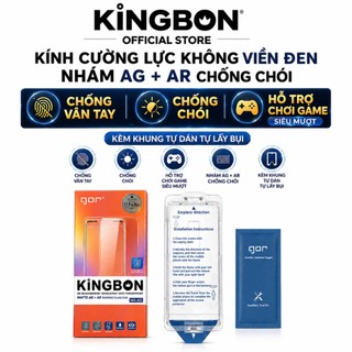 Kính Cường Lực iPhone CHỐNG VÂN TAY, AR Chống Chói Siêu Mượt Chính Hãng Gor x KiNGBON MA-87