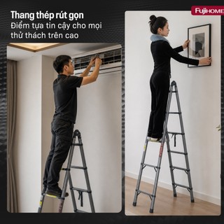 Thang rút gọn chữ A Fujihome STLA42 Thiết kế thông minh – Linh hoạt sử dụng – Độ bền cao