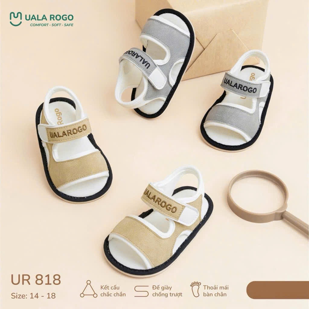 Dép Tập Đi Đáng Yêu Cho Bé Uala Rogo UR818 UR819 UR820 UR821 UR822 UR826 UR831 UR832 UR833 UR834 UR835