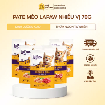 Pate Cho Mèo LaPaw 70g Thức Ăn Cho Mèo Thịt Tươi Giàu Protein Taurine Pate Mèo Dinh Dưỡng