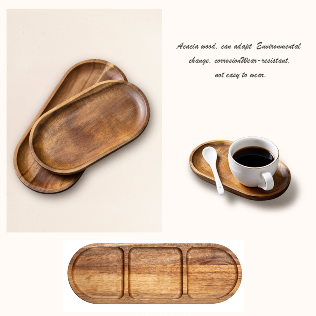 Khay Gỗ Keo Màu Đậm Óc Chó Sang Trọng, Decor, Đủ Size