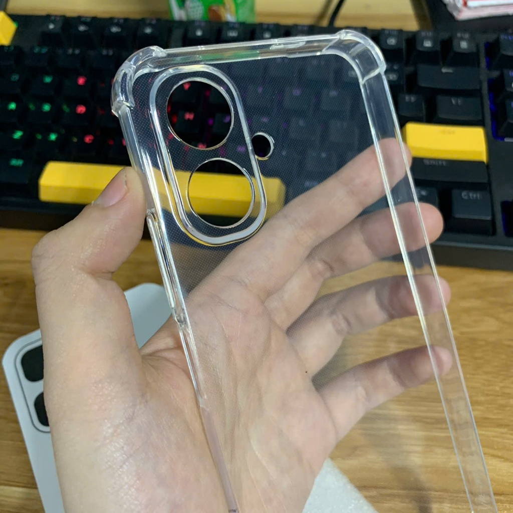 Ốp lưng Tecno Spark Go 2 silicon trong suốt dẻo Vỏ bao điện thoại bảo vệ camera viền vuông bibi