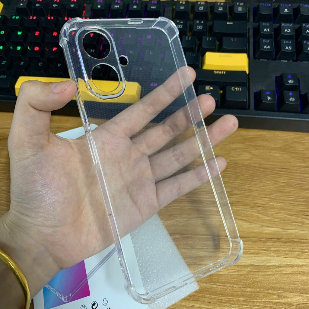 Ốp lưng Tecno Spark Go 2 silicon trong suốt dẻo Vỏ bao điện thoại bảo vệ camera viền vuông bibi