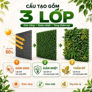 Tấm Cỏ Giả Cỏ Nhân Tạo Trang Trí, Có Lưới Giảm sáng