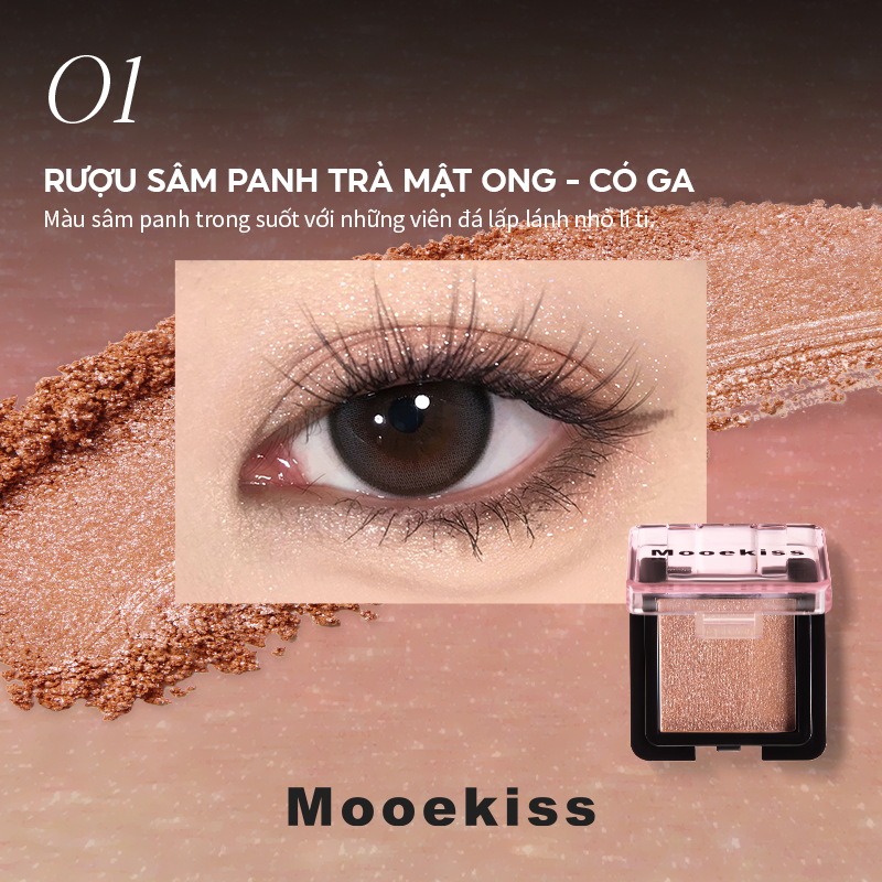 [DEAL] Bảng phấn mắt đơn Mooekiss bao gồm các màu highlight, contour, matte và shimmer cho trang điểm nhẹ hàng ngày
