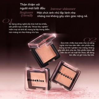 [DEAL] Bảng phấn mắt đơn Mooekiss bao gồm các màu highlight, contour, matte và shimmer cho trang điểm nhẹ