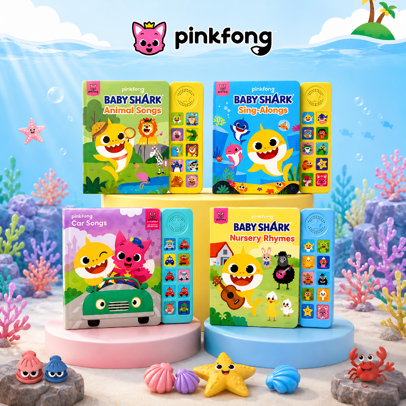 Sách tiếng anh có âm thanh chính hãng Hàn Quốc cho bé 1 2 3 4 5 tuổi Baby Shark Pinkfong