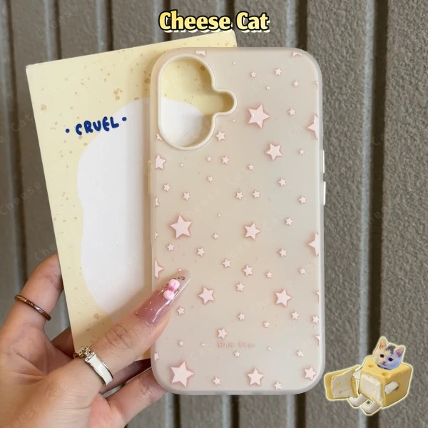 ins đầy sao Ốp lưng cho iPhone 14 13 12 11 15 Plus 16 17 Pro Max Xs XR Vỏ bảo vệ điện thoại di động màu mờ