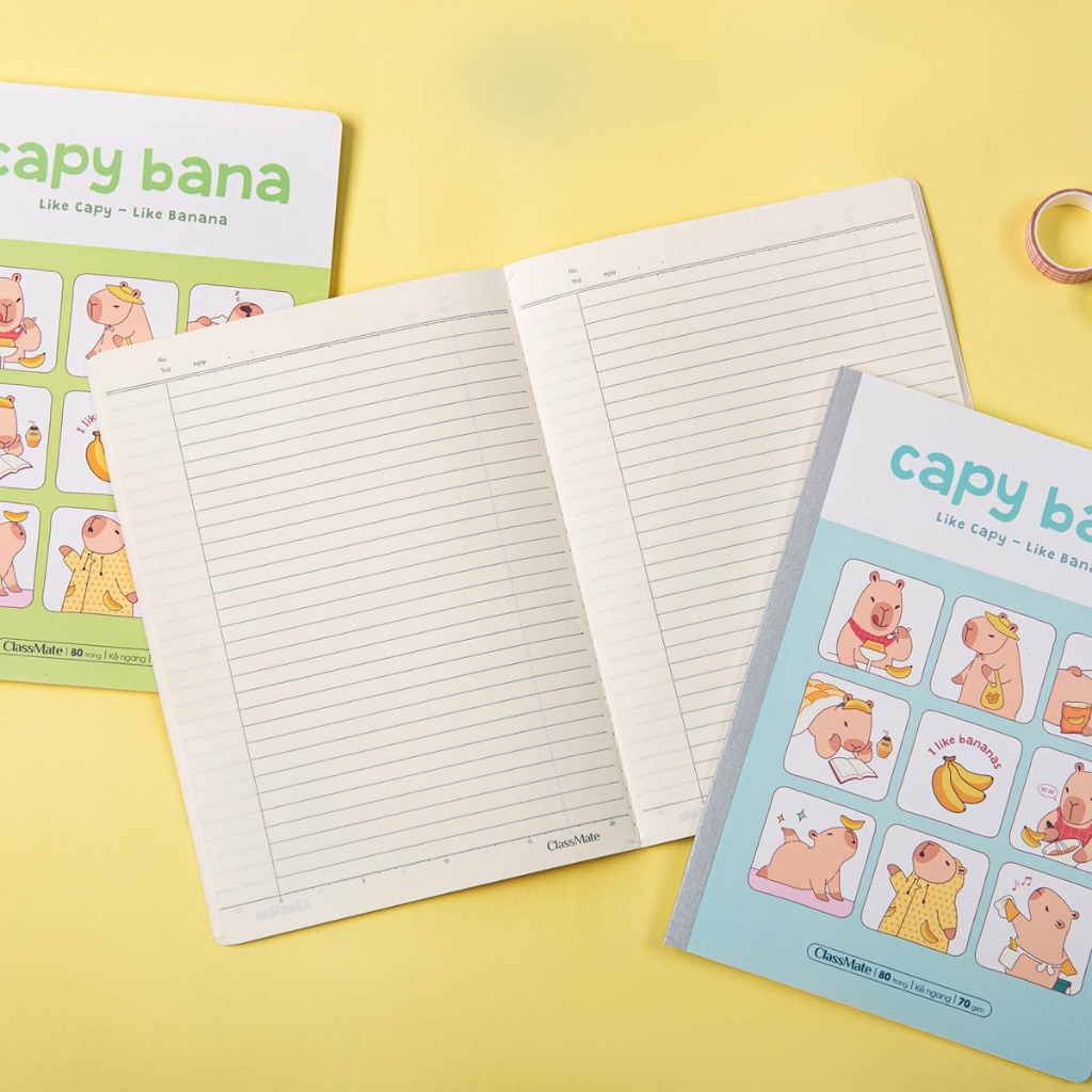 Vở Kẻ Ngang B5 Classmate Tập Sinh Viên CapyBana 80 Trang, 70gsm Vở Viết Bài, Ghi Chép Cho Học Sinh Sinh Viên NB5+08-0362