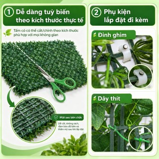 Tấm Cỏ Giả Cỏ Nhân Tạo Trang Trí, Có Lưới Giảm sáng