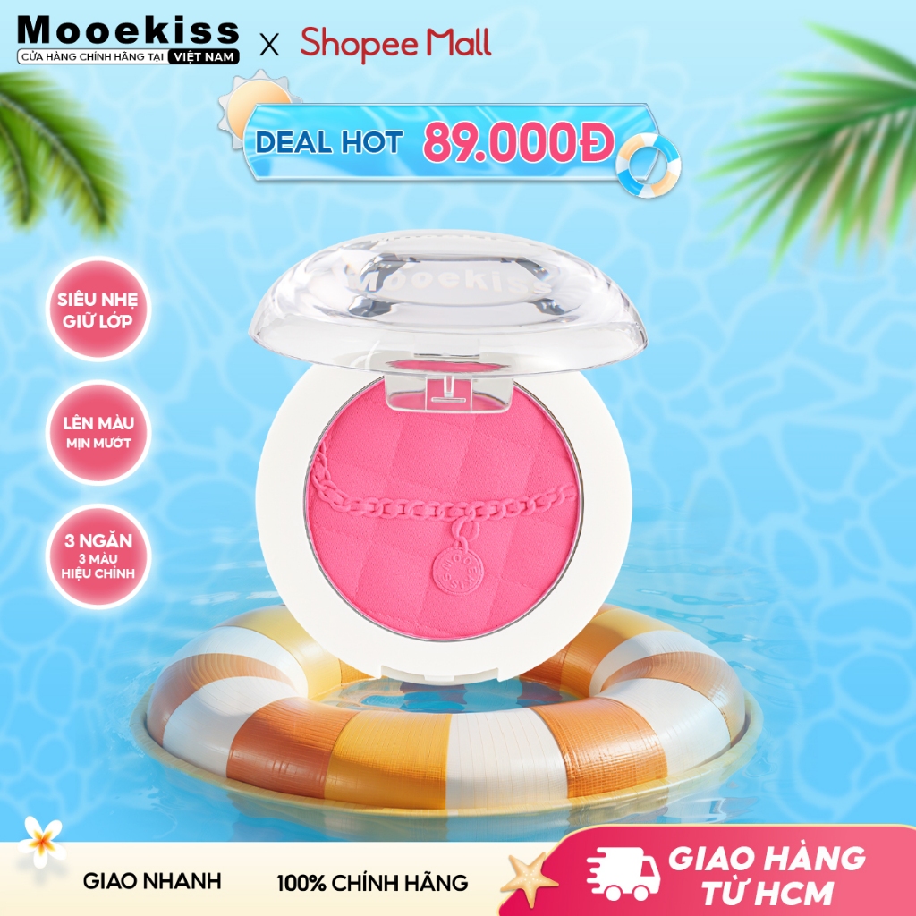 [DEAL] Phấn má hồng Mooekiss phấn má hồng Chất matte tôn màu sáng Bột mịn F101 4.3g