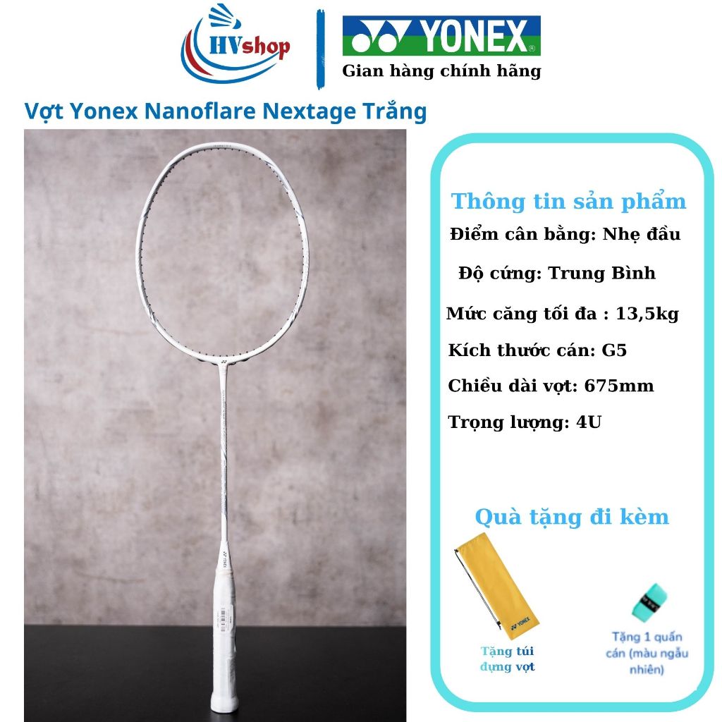 Vợt cầu lông Yonex Nanoflare Nextage chính hãng, kèm nhiều quà tặng hấp dẫn, phản tạt nhanh - HVShop