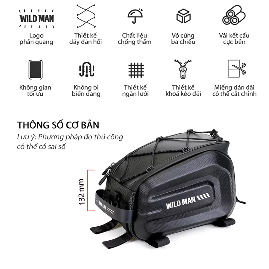 Túi giữa xe máy đa năng chống thấm nước, phù hợp xe PG1 và các dòng xe máy thông thường, dung tích lớn chứa đồ tiện lợi