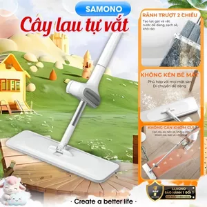 SAMONO Cây Lau Nhà Tự Vắt Thông Minh Bonbox BCT701 Đầu Xoay 360 Độ Linh Hoạt, Chổi Lau Nhà Tự Vắt Lau Sạch Mọi Góc