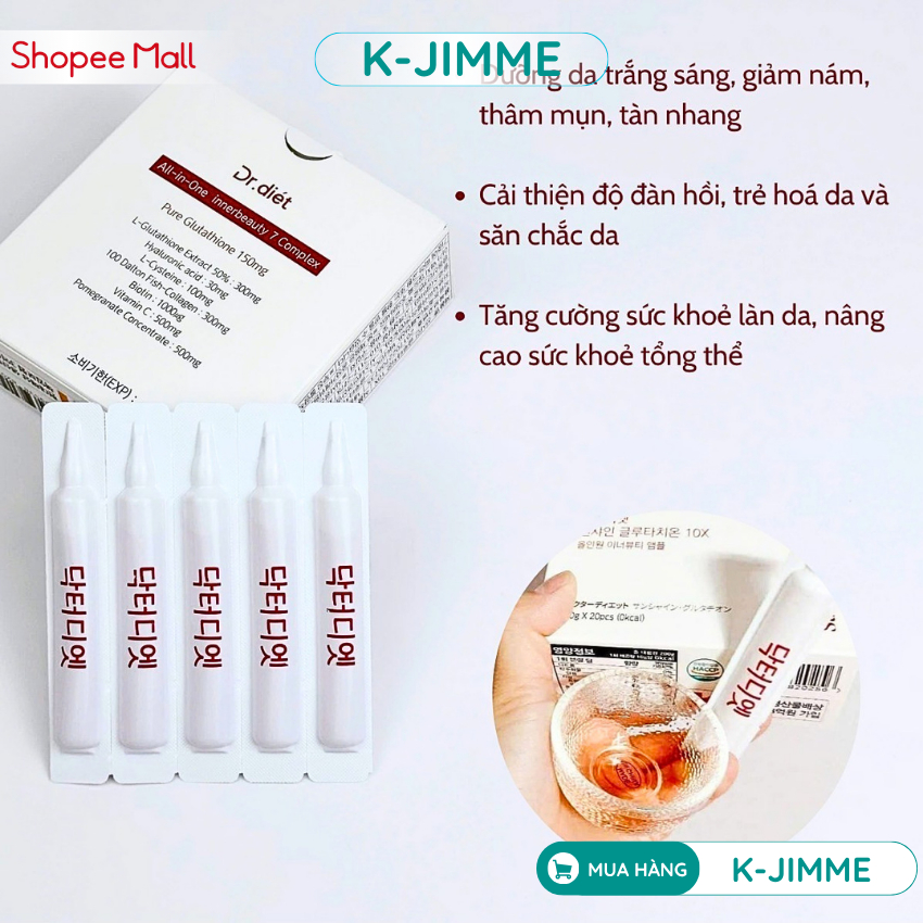sunshine glutathione 10x cch s dng Review Nc Ung Trng Da Dr.Dit
