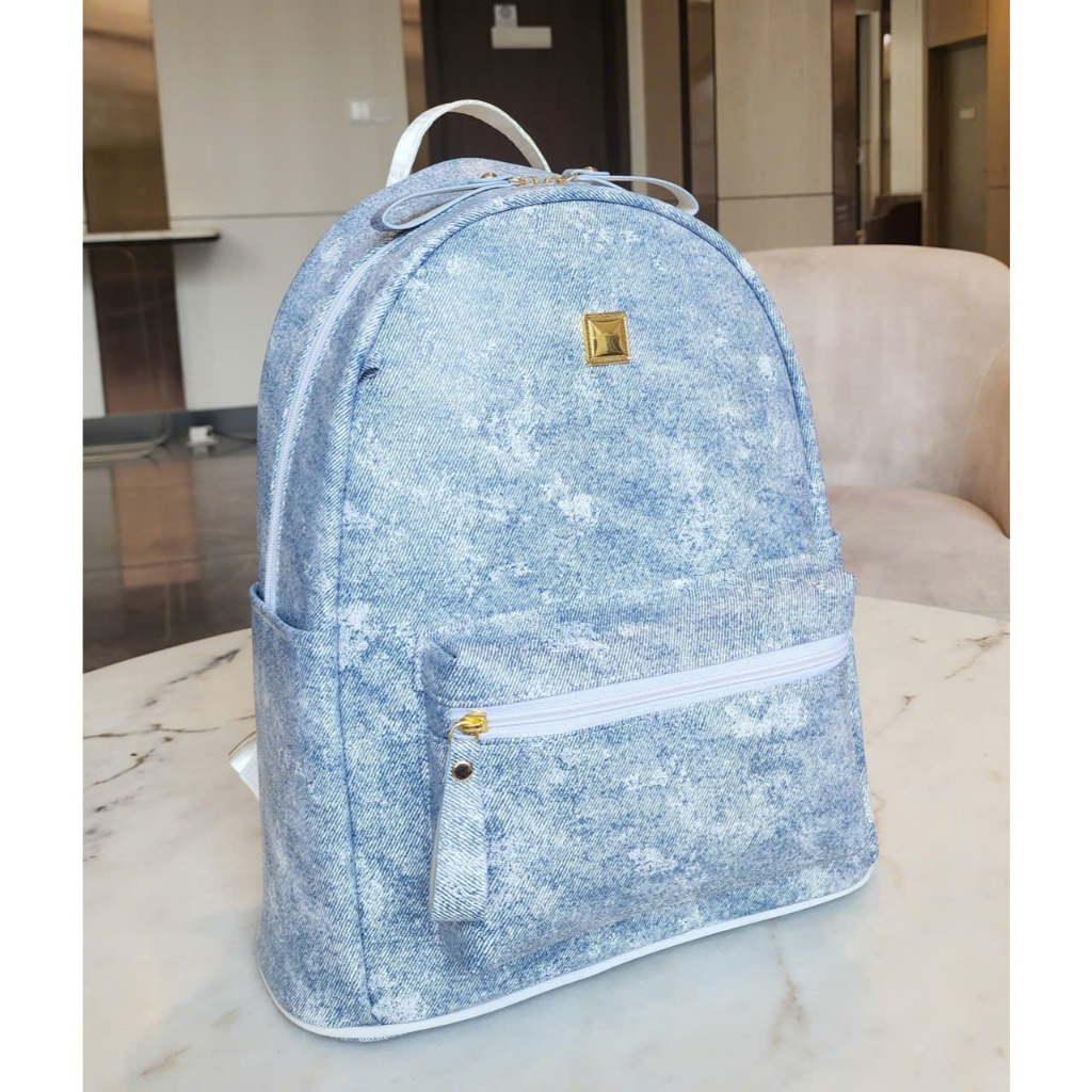 Balo Denim Wash ZuZang Cao Cấp Size 38 Da PU Chống Nước Form Rộng Đựng Laptop Đi Học Đi Chơi Unisex 3 Màu